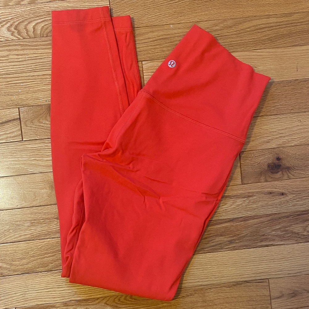 Red High-Waisted Leggings